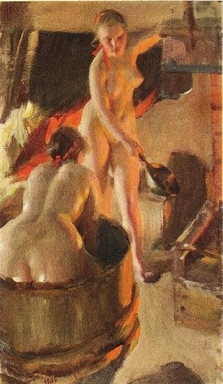 Anders Zorn Girls from Dalarna in the sauna